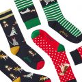 Womens Christmas Dogs Xmas 3 Pack Bamboo Socks 98932 by Joules from Hurleys