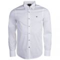 Mens Navy Collar Trim Slim L/s Shirt 22284 by Emporio Armani from Hurleys