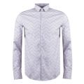 Mens Blue Mini Eagle L/s Shirt 29150 by Emporio Armani from Hurleys