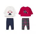 Baby Red Assorted Tartan Detail 2 Outfit Set 75612 by Mayoral from Hurleys