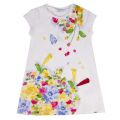 Girls White/Yellow Flower Printed Dress 40129 by Mayoral from Hurleys
