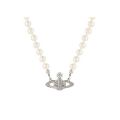 Womens Silver/Pearl Mini Bas Relief Choker 25992 by Vivienne Westwood from Hurleys