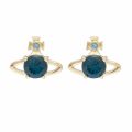 Womens Gold/Dark Turquoise Reina Earrings 76426 by Vivienne Westwood from Hurleys