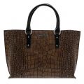 Womens Brown Croc Effect Shopper Bag 59130 by Armani Jeans from Hurleys