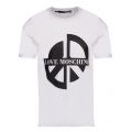 Mens Optical White Half Peace Logo Slim Fit S/s T Shirt 47853 by Love Moschino from Hurleys