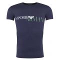 Mens Navy Graphic Logo Slim Fit S/s T Shirt 30896 by Emporio Armani Bodywear from Hurleys