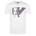 Mens White Branded S/s T Shirt 37024 by Emporio Armani from Hurleys