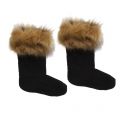 Kids Tawny Faux Fur Cuff Boot Socks 73216 by Hunter from Hurleys