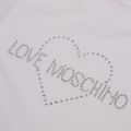 Womens Optical White Jewel Heart Slim Fit S/s T Shirt 43079 by Love Moschino from Hurleys