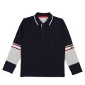 Boys Navy Stripe Sleeve Detail L/s Polo Shirt 45559 by BOSS from Hurleys
