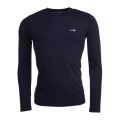 Mens Navy Small Logo L/s T shirt 11011 by Armani Jeans from Hurleys