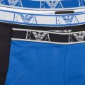 Mens White/Blue 3 Pack EA Logo Trunks 37239 by Emporio Armani Bodywear from Hurleys