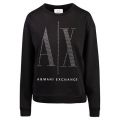 Womens Black Stud Icon Sweat Top 108092 by Armani Exchange from Hurleys