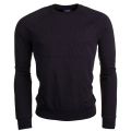 Mens Black Embossed Crew Sweat Top 11064 by Armani Jeans from Hurleys