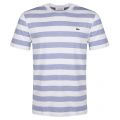 Mens Blue & White Striped Regular Fit S/s T Shirt 23306 by Lacoste from Hurleys