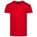 Mens Tomato Red Basic Logo Slim Fit S/s T Shirt 39127 by Tommy Hilfiger from Hurleys