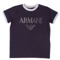 Boys Blue Logo S/s Tee Shirt 6488 by Armani Junior from Hurleys