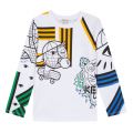 Boys Opticial White Cosmic Eugenio L/s T Shirt 30798 by Kenzo from Hurleys