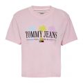 Womens Rose Summer Palm Tree S/s T Shirt 43595 by Tommy Jeans from Hurleys