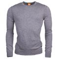Mens Light Pastel Grey Albonon Knitted Jumper 12992 by BOSS from Hurleys