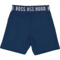 Toddler White/Navy Logo T Shirt & Sweat Shorts Set 38317 by BOSS from Hurleys