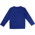 Boys Blue Logo Print L/s T Shirt 13274 by BOSS from Hurleys
