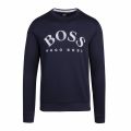 Athleisure Mens Navy/White Salbo Crew Sweat Top 74075 by BOSS from Hurleys