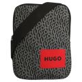 Mens Black Ethon AOP NS Zip Crossbody Bag 108657 by HUGO from Hurleys