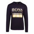 Athleisure Mens Navy/Gold Salbo 1 Crew Sweat Top 78681 by BOSS from Hurleys