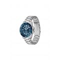 Mens Silver/Blue Ace Bracelet Strap Watch