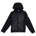 Boys Black Ashton Hybrid Hooded Jacket 107479 by Pyrenex from Hurleys