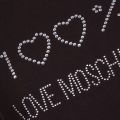 Women Black Diamante 100% S/s Tee Shirt 10485 by Love Moschino from Hurleys