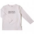 Boys White Branded L/s Tee Shirt 37346 by BOSS from Hurleys
