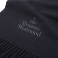 Mens Black Embroidered Lambswool Scarf