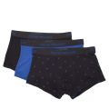 Emporio Armani Mens Black/Blue Multi Print 3 Pack Trunks 48053 by Emporio Armani Bodywear from Hurleys