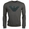Mens Khaki Big Logo Sweat Top 18864 by Armani Jeans from Hurleys