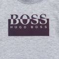 Toddler Boys Grey Marl Split Box Logo S/s T Shirt 92928 by BOSS from Hurleys
