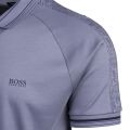 Athleisure Mens Blue Grey Paddy 4 Tipped Regular Fit S/s Polo Shirt 80802 by BOSS from Hurleys