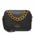Womens Black Heart Chain Camera Bag 74229 by Love Moschino from Hurleys