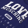 Womens Electric Blue Metallic Varsity S/s T Shirt 35188 by Love Moschino from Hurleys