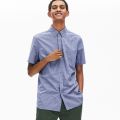 Mens Navy/Purple Small Check Cotton S/s Shirt 59275 by Lacoste from Hurleys