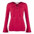 Womens Maroon Lace Up Flared Top 31100 by Michael Kors from Hurleys