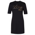 Womens Black Jewel Love Fitted Dress 21419 by Love Moschino from Hurleys