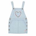 Girls Bleach Blue Heart Denim Overalls Dress 36579 by Billieblush from Hurleys