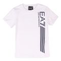 Boys White 7 Lines Logo S/s T Shirt 38076 by EA7 Kids from Hurleys