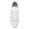 Mens White/Silver Challenge Grain Trainers 55730 by Lacoste from Hurleys