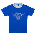 Boys Navy Chest Logo S/s T Shirt 19743 by Armani Junior from Hurleys