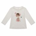 Infant Natural & Blush Floral Girl L/s T Shirt 29796 by Mayoral from Hurleys