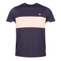 Mens Navy Chest Panel S/s T Shirt 27607 by Fred Perry from Hurleys