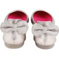 Girls Silver Bow Ballerina Shoes (23-33) 19059 by Billieblush from Hurleys
